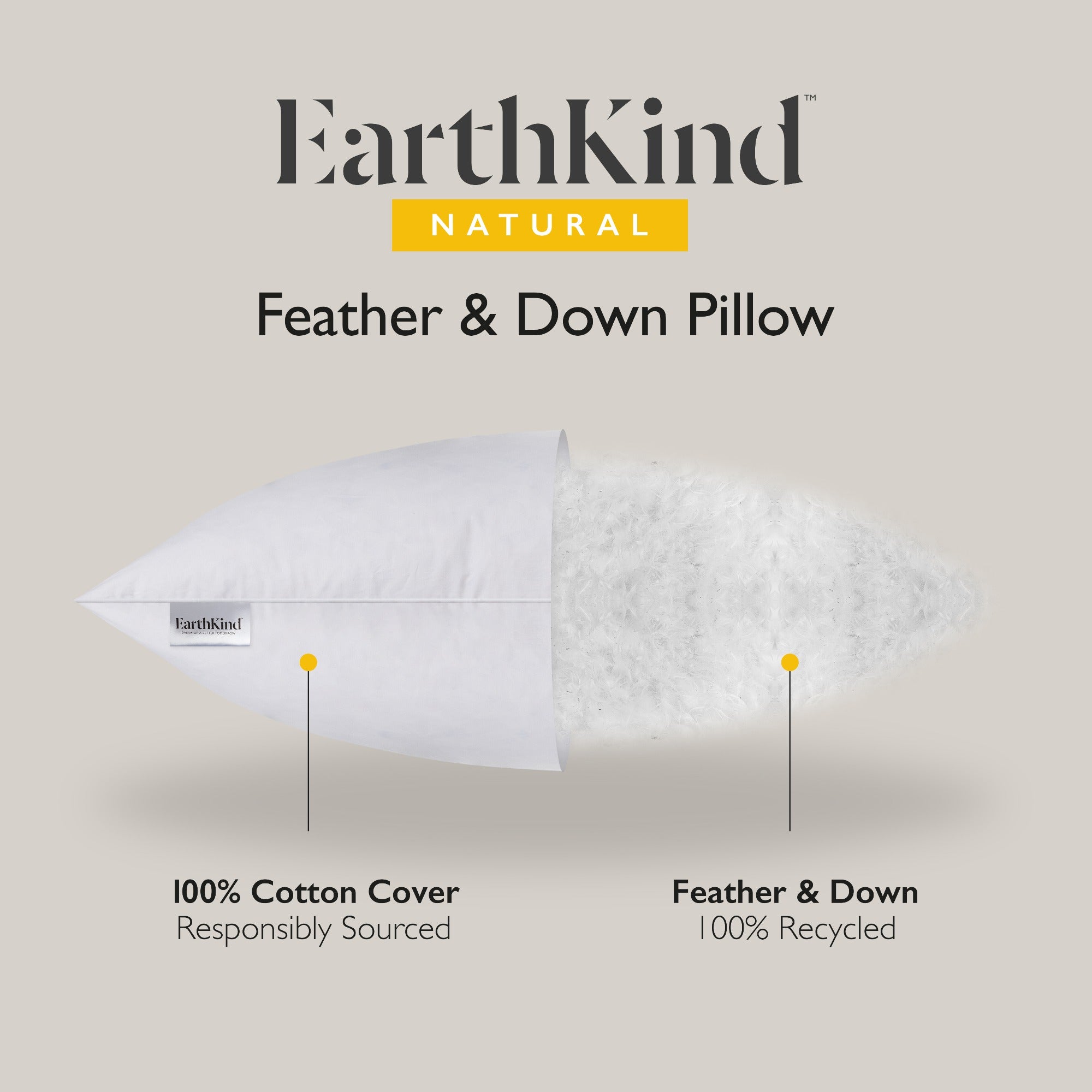 EarthKind™ sustainable Feather & Down Support Pillow